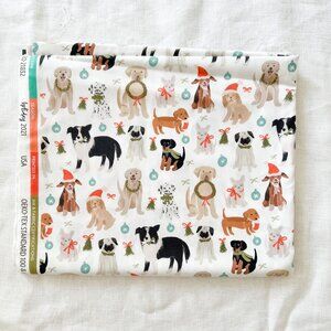 1.4 yd - Happy Howliday - Holiday Dogs Fabric